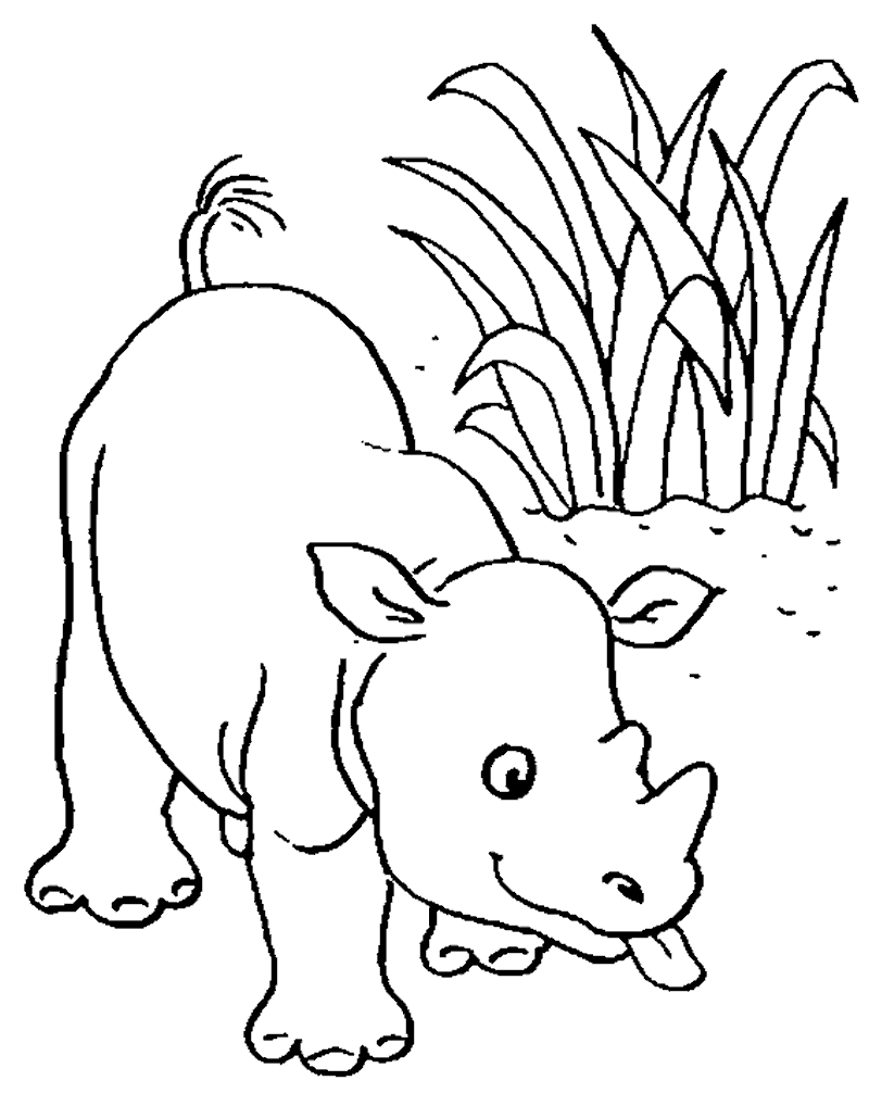 Coloriage Rhinocéros enfant