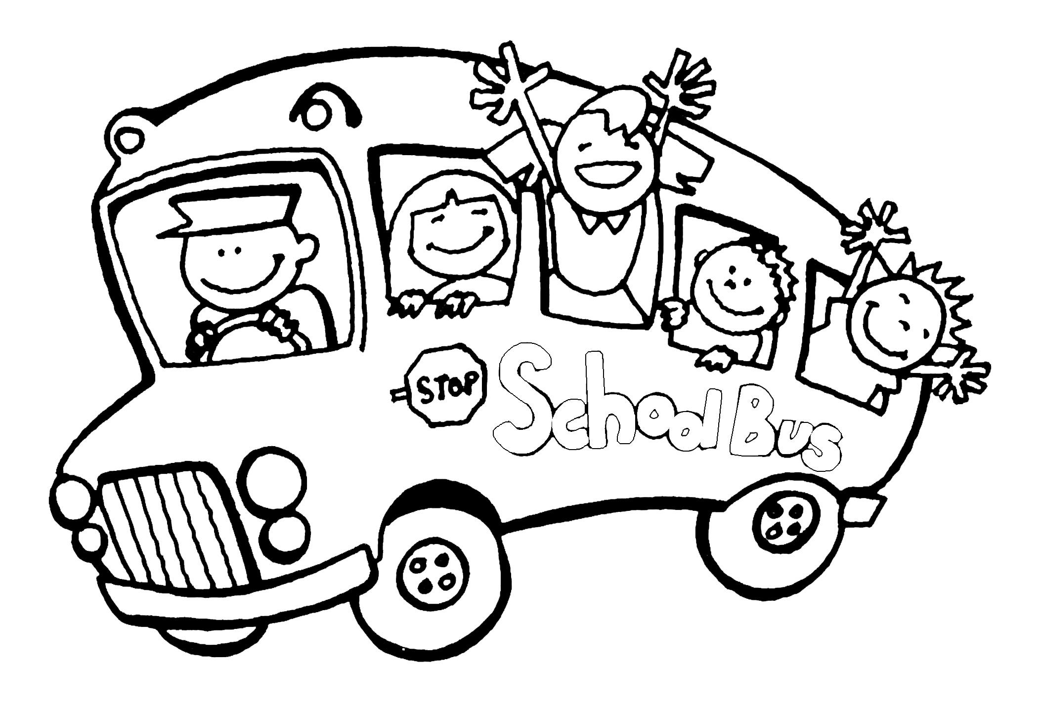 Coloriage bus scolaire