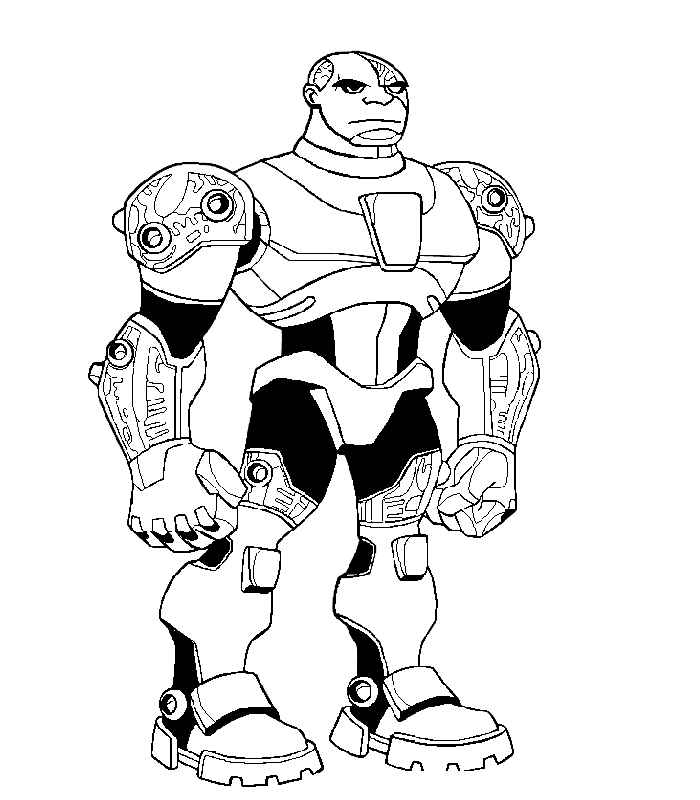 Coloriage Teen Titans Cyborg